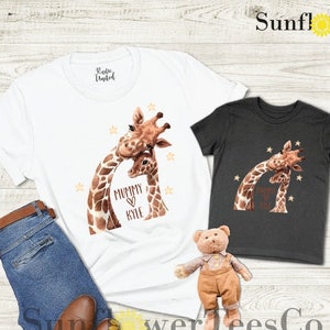 Giraffe Mom And Baby Shirt,Personalized Gift, New Mom Gift, Mothers Day Shirt, Mommy and Me Outfit, Giraffe Mom Shirt, Custom Matching Shirt