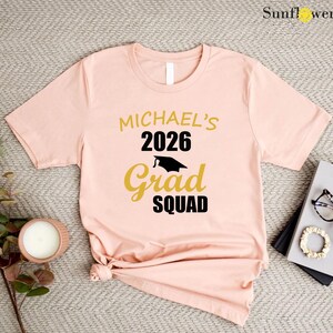 Personalized Graduation 2026 Squad Shirt, Custom Name Graduation Gift Shirt, Custom Name Shirt,Matching Family Graduation Shirts,Senior 2026 image 5
