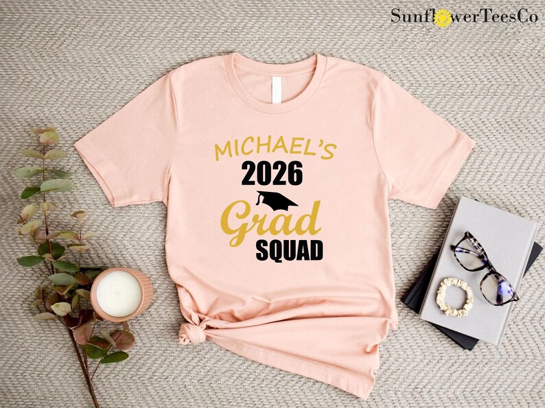 Personalized Graduation 2026 Squad Shirt, Custom Name Graduation Gift Shirt, Custom Name Shirt,Matching Family Graduation Shirts,Senior 2026 image 5