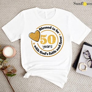 a 50th birthday shirt with a heart on it