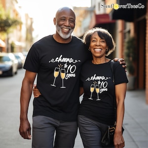 Cheers To Anniversary Shirt, Matching Anniversary Shirts, Custom Anniversary Shirt Gift For Couple, Wifey and Hubby Shirts, Husband and Wife