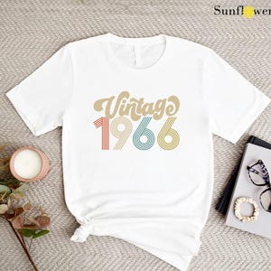 60th Birthday Shirt, Vintage 1966 Shirt, Mom Birthday Gift, Dad Birthday Shirt, Friend Birthday Party Gift Ideas, 60th Birthday Woman Bild 5