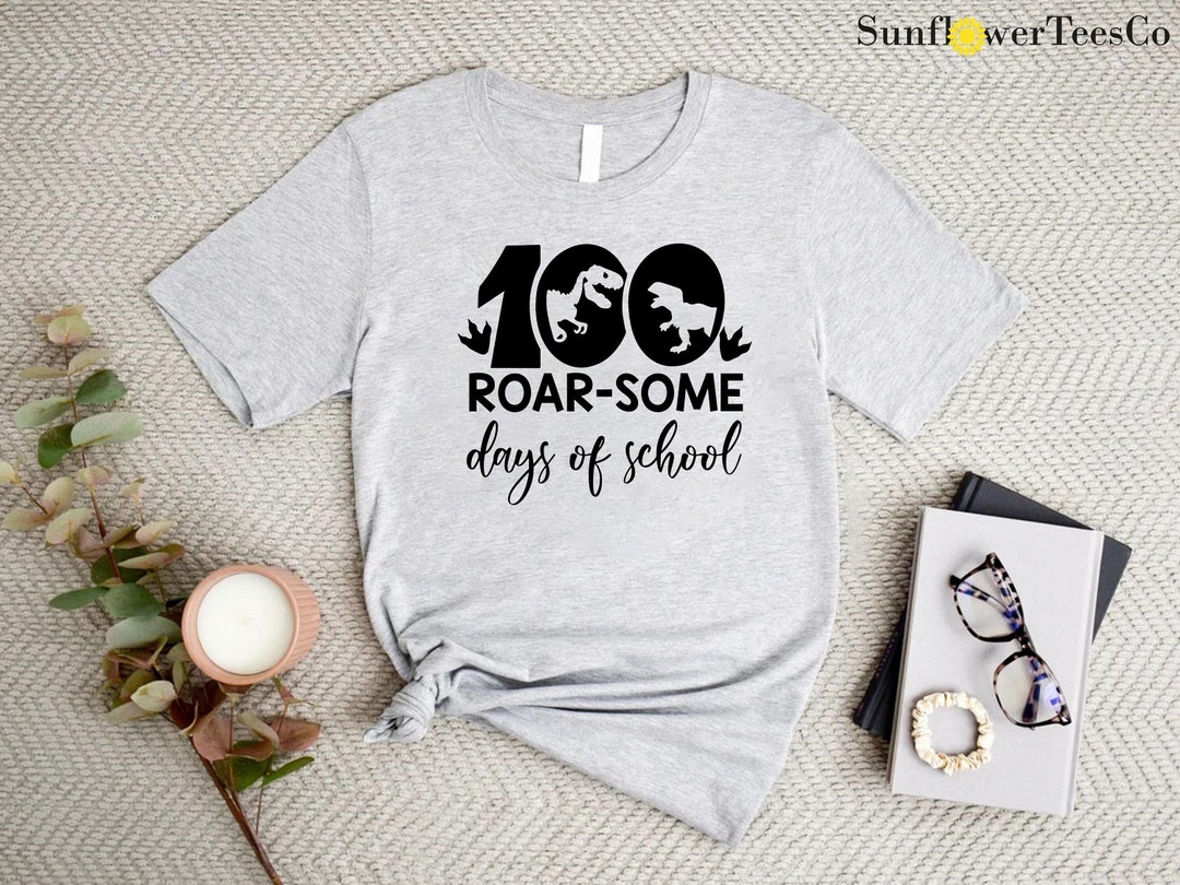 Boys 100 Days of School Shirt, Kids Dinosaur Shirt, 100th Day of School ...