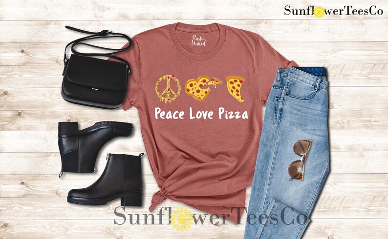 Peace Love Pizza Shirt, Funny Pizza Shirt Women Men, Pizza Lover Gift, Pizza T-shirt for Toddler, Pizza Slice Tee, Gift Shirt for Pizza Fan image 5