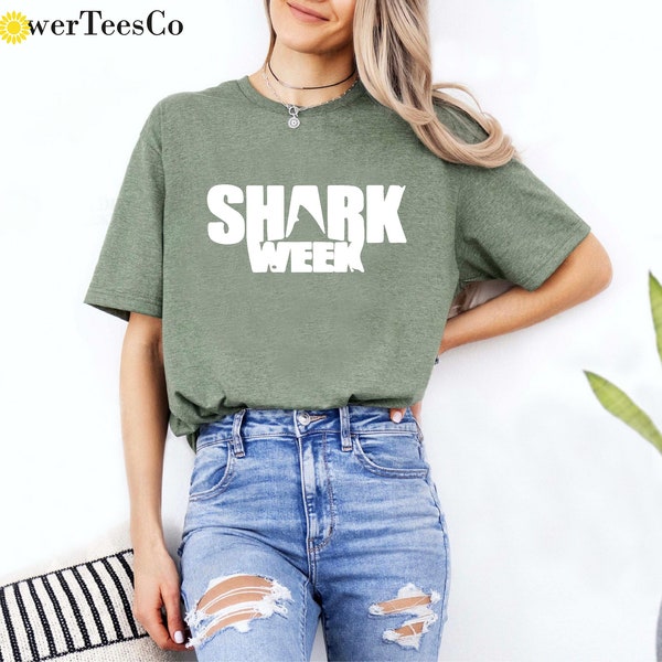 Shark Week T-Shirt, Shark Beach Summer Tee Shark Fans, Save the Sharks Gift for her, nature shirt, sea shirt, wildlife shirt, White Shark