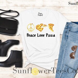 Peace Love Pizza Shirt, Funny Pizza Shirt Women Men, Pizza Lover Gift, Pizza T-shirt for Toddler, Pizza Slice Tee, Gift Shirt for Pizza Fan image 2