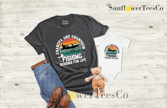 Grandpa Grandson Fishing Buddies Shirt, Matching Grandma Grandson Shirt,  Father's Day Gift, Fishing Grandpa T-shirt, Gift for Grandfather 