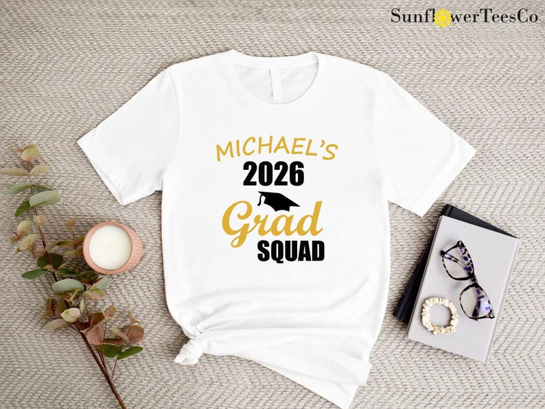 Personalized Graduation 2026 Squad Shirt, Custom Name Graduation Gift Shirt, Custom Name Shirt,Matching Family Graduation Shirts,Senior 2026 image 3