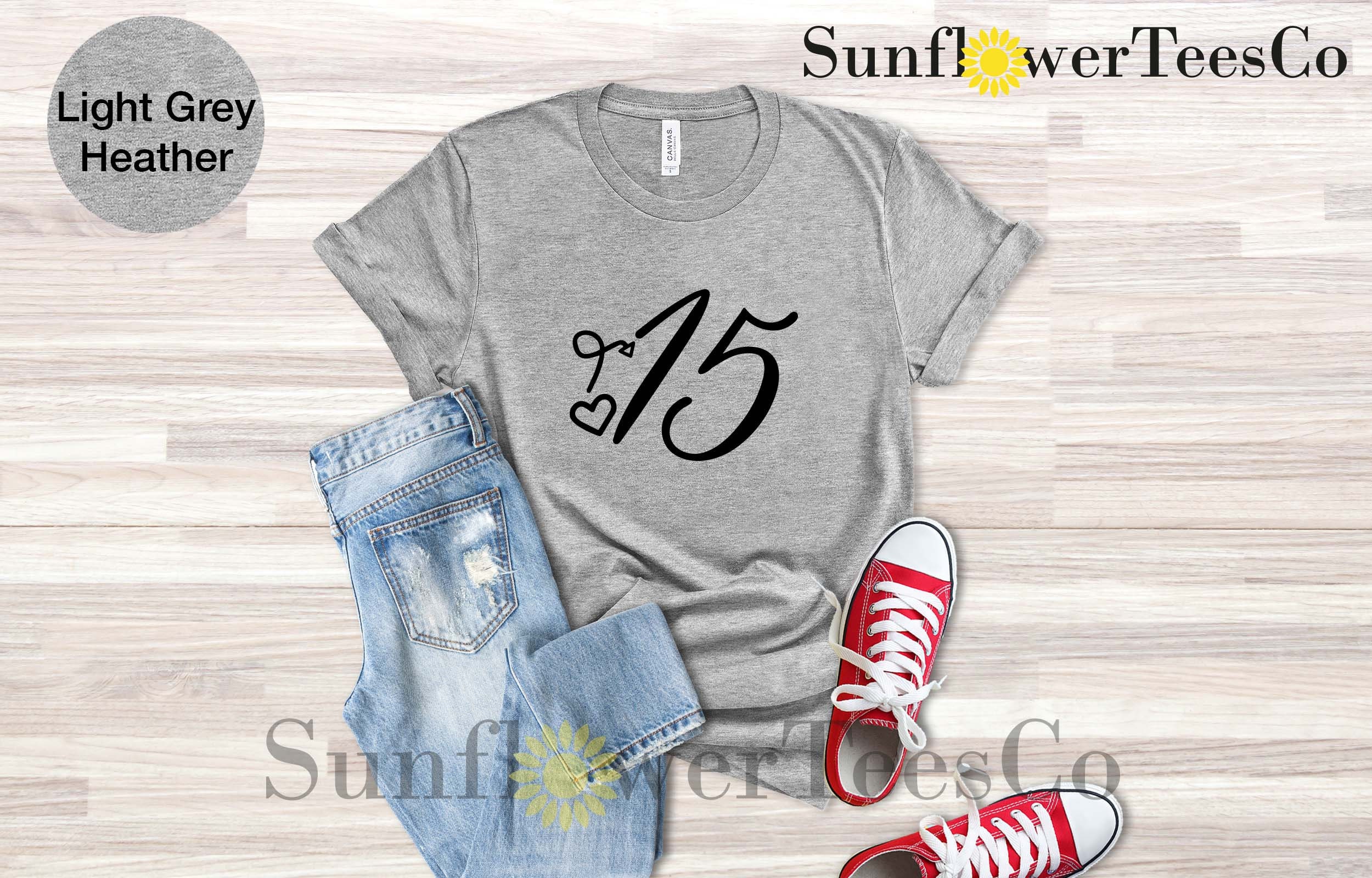 15 Age Shirt, Fifteen Birthday Tee, 15th Birthday Shirt, 15th Birthday Shirt For Teenager, 15th Birthday Gift Idea, Gift for Teenager Girl