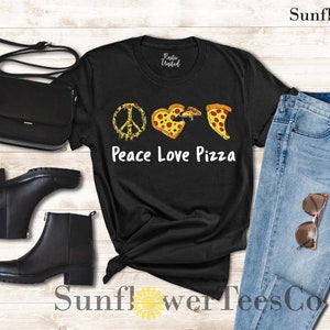 Peace Love Pizza Shirt, Funny Pizza Shirt Women Men, Pizza Lover Gift, Pizza T-shirt for Toddler, Pizza Slice Tee, Gift Shirt for Pizza Fan image 3