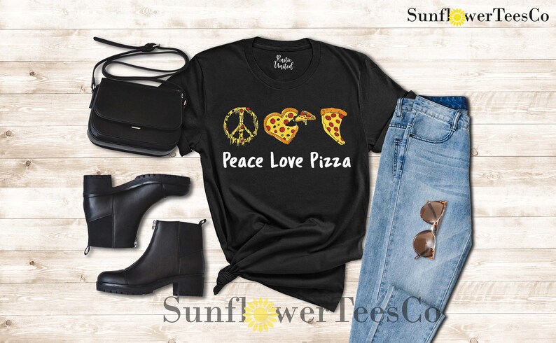 Peace Love Pizza Shirt, Funny Pizza Shirt Women Men, Pizza Lover Gift, Pizza T-shirt for Toddler, Pizza Slice Tee, Gift Shirt for Pizza Fan image 3