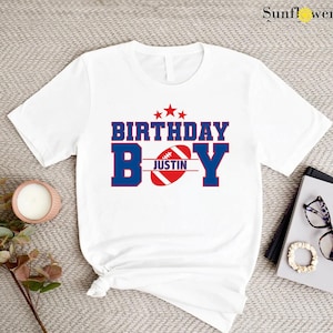 Football Birthday Boy Shirt, Custom Name Birthday Football Shirt,Boy Birthday Party Gift,Sports Birthday Shirt,Personalized Boy Birthday Tee