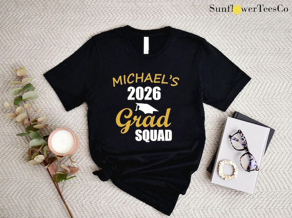 Personalized Graduation 2026 Squad Shirt, Custom Name Graduation Gift Shirt, Custom Name Shirt,Matching Family Graduation Shirts,Senior 2026