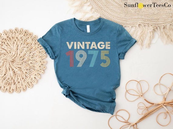 Vintage 1975 Shirt, 51st Birthday Gifts for Women, 51st Birthday Shirt, Husband Birthday Gift, 51st Birthday Party, Husband Birthday Gift