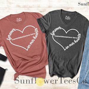 Forever In Our Hearts, Memorial Shirt, Personalized Memorial Shirt, Bereavement Shirt, Rest In Peace Shirt, Remembrance Shirt, R.I.P. Shirt image 6