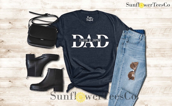Custom Dad Shirt, Dad Shirt With Kids Names, Father's Day Gift, New Dad Shirt, New Dad Gift, Personalized Dad Shirt, Custom Kids Names Shirt