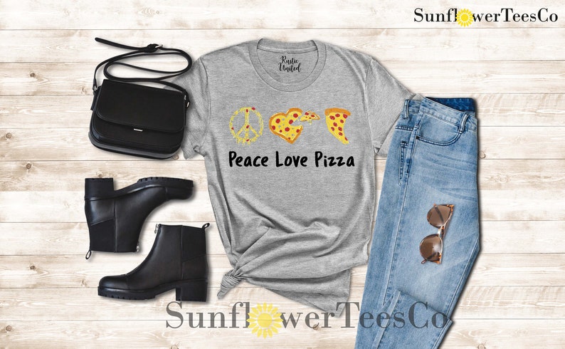 Peace Love Pizza Shirt, Funny Pizza Shirt Women Men, Pizza Lover Gift, Pizza T-shirt for Toddler, Pizza Slice Tee, Gift Shirt for Pizza Fan image 4