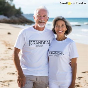 Grandpa and Grandma Est.2024 Shirts, Baby Announcement Shirt, Funny Family Gifts, Matching Family Shirt, Grandparents Couple Shirts, Newborn