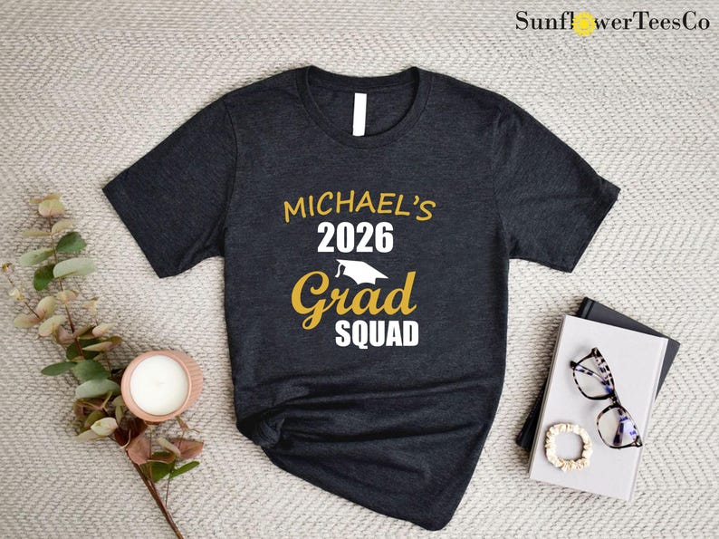 Personalized Graduation 2026 Squad Shirt, Custom Name Graduation Gift Shirt, Custom Name Shirt,Matching Family Graduation Shirts,Senior 2026 image 6