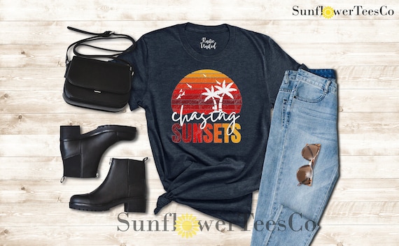 Chasing Sunsets Shirt, Summer Shirts for Women, Summer Gifts for Women Men, Beach Shirt Family, Summer Camping Shirt, Beach Vacation Shirts
