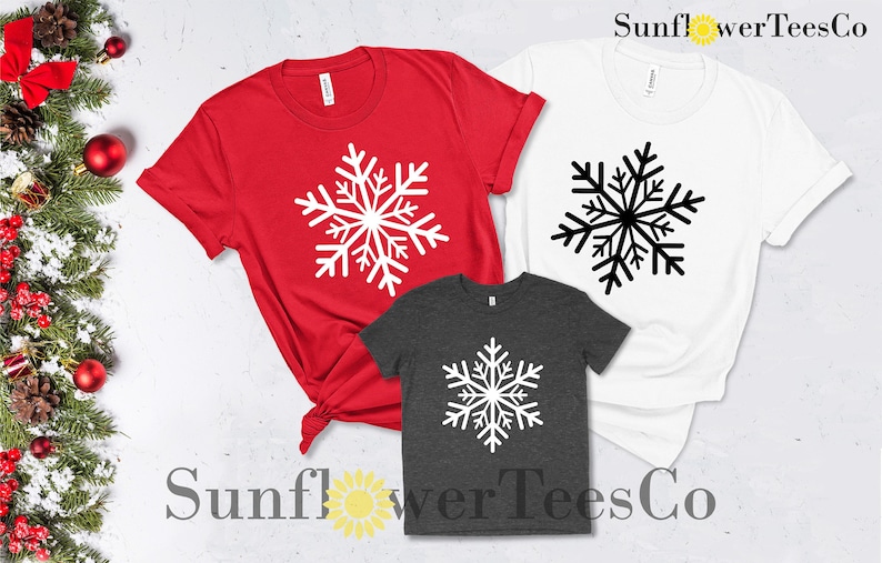 Snowflake Christmas T-shirt, Family Christmas Shirts Funny, Womens Christmas Shirt, Winter T-shirt, Christmas Vacation Shirts For Women image 1