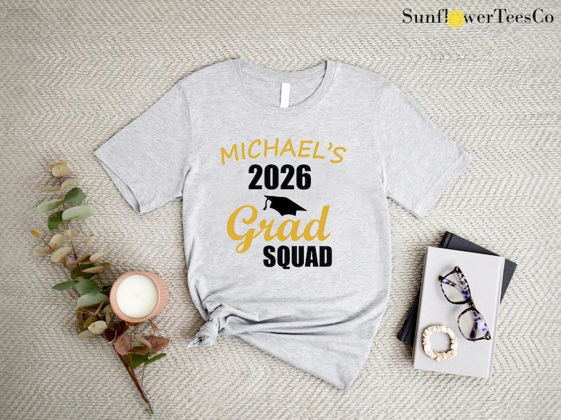 Personalized Graduation 2026 Squad Shirt, Custom Name Graduation Gift Shirt, Custom Name Shirt,Matching Family Graduation Shirts,Senior 2026 image 4