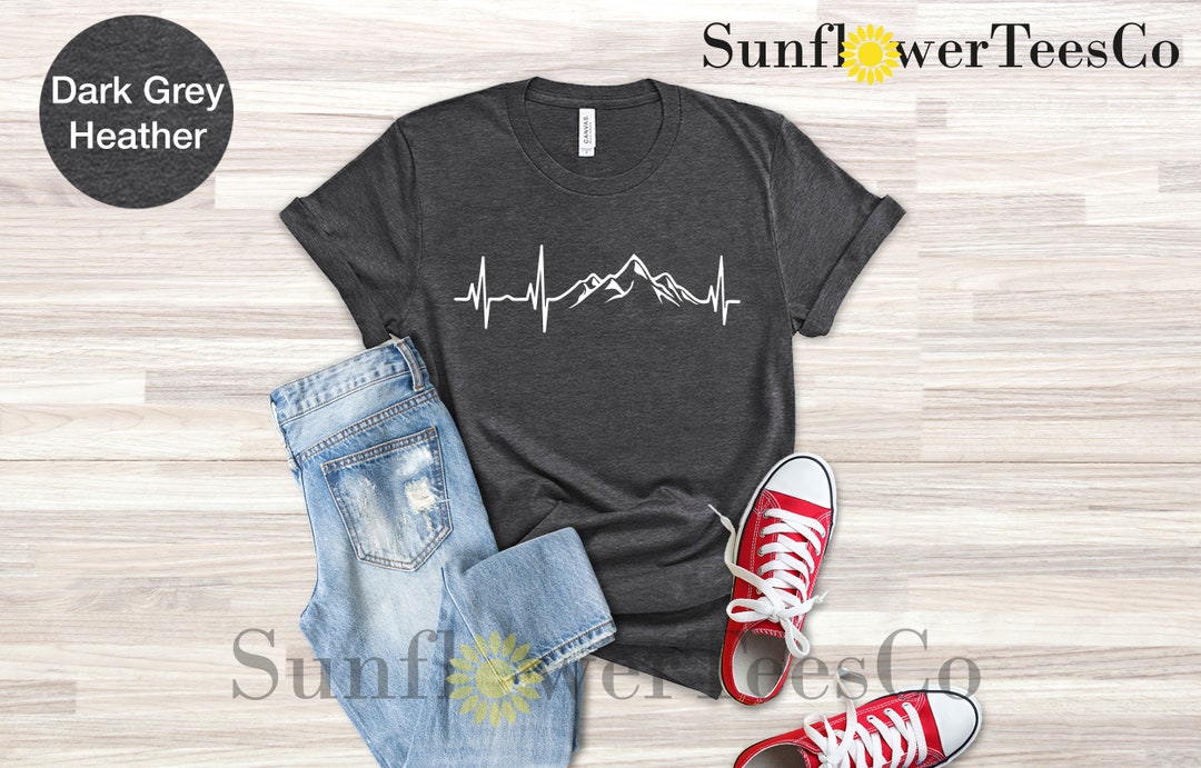 Hiking Shirt, Mountains Heartbeat Shirt, Hiking T Shirt, Nature T Shirt, Hiking Mom Shirt,