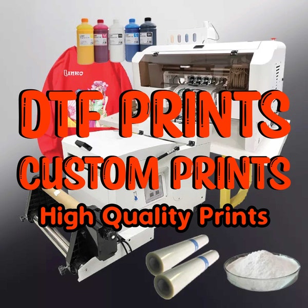 Custom DTF Transfer Ready For Press, Direct to Film Transfer,DTF Print,Full Color DTF TShirt Heat Transfer,Ready to Apply,Your Custom Design