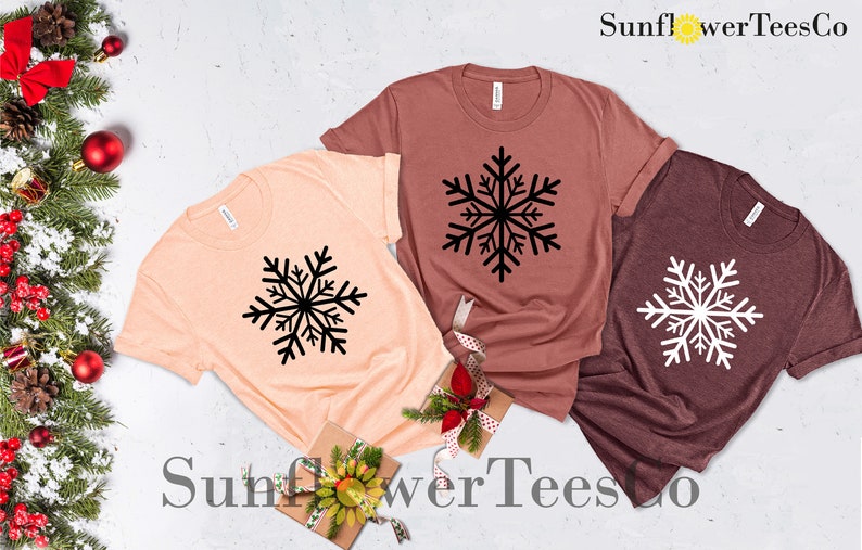 Snowflake Christmas T-shirt, Family Christmas Shirts Funny, Womens Christmas Shirt, Winter T-shirt, Christmas Vacation Shirts For Women image 3