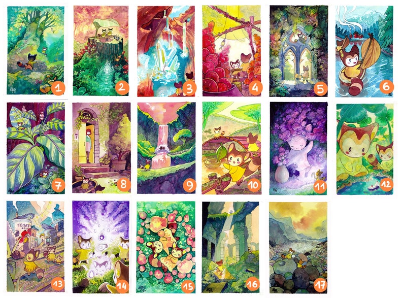 Lot of 5 impressions AL\u00c9ATOIRE series The elves illustration displays wall decoration