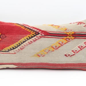 Anatolian Kilim Lumbar Pillow Cover 10x20 inch 25x50 Cm Mini size Pillow Oriental art deco cushion cover Turkish Handmade Decorative  KA-216
