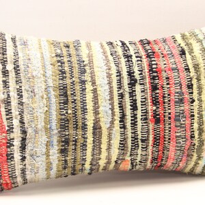Throw Kilim Pillow Cover 12x20 inch 30x50 Cm Rustic Pillow Anatolian Natural cushion cover Turkish Handmade Decorative Bolster KB-214