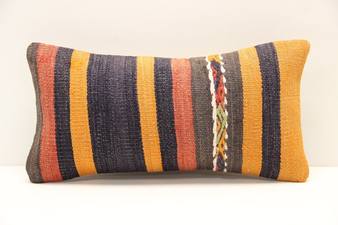 Kilim Lumbar Pillow Cover 8x16 Inch 20x40 Cm Bedding Pillow Etsy