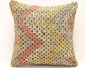 Kilim Pillow Cover 16x16 inch 40x40 Cm Square pillow cover Bedding Pillow Turkish Handmade Decorative Home Design Boho Pillow KM-28