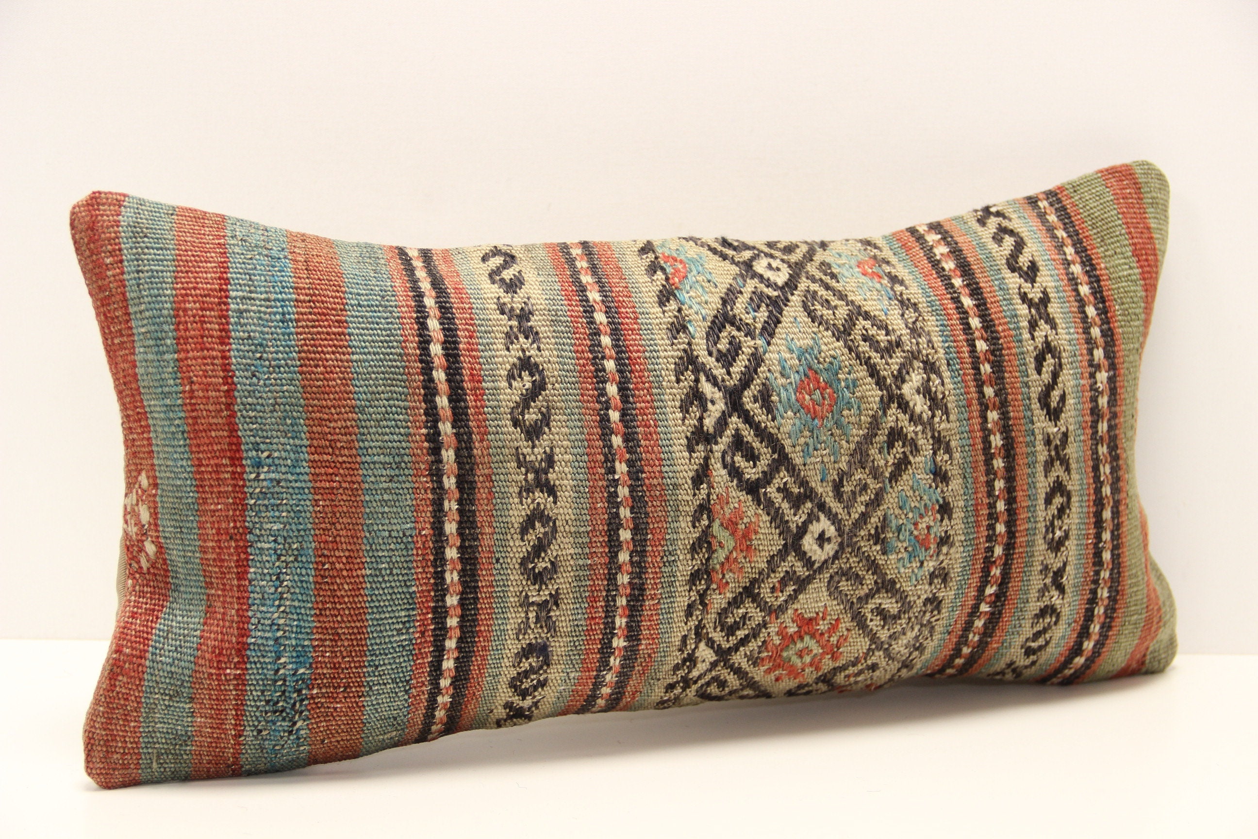 Kilim Lumbar Pillow Cover 10x20 inch 25x50 Cm Bedding Pillow Etsy