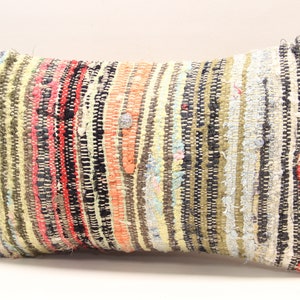 Throw Kilim Pillow Cover 12x20 inch 30x50 Cm Rustic Pillow Anatolian Natural cushion cover Turkish Handmade Decorative Bolster KB-218