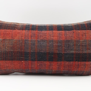 Anatolian Kilim Lumbar Pillow Cover 10x20 inch 25x50 Cm Mini size Pillow Oriental art deco cushion cover Turkish Handmade Decorative  KA-237