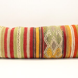 Large Size Kilim Pillow Cover 12x36 inch  Long Lumbar pillow cover Bedding Pillow Turkish Handmade Decorative Home Design Boho KC-23
