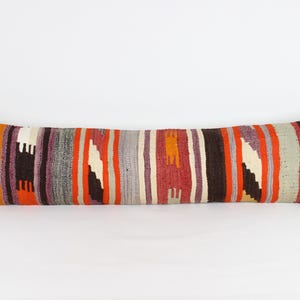 Extra Langes Türkisches Teppichkissen, 12x48 Kilim Lendenkissenbezug