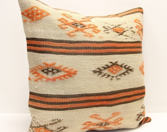 Handmade Kilim Pillow Cover 24x24 inch 60x60 Cm Square pillow cover Bedding Pillow Turkish Decorative Oriental Design Boho Pillow KXL-3