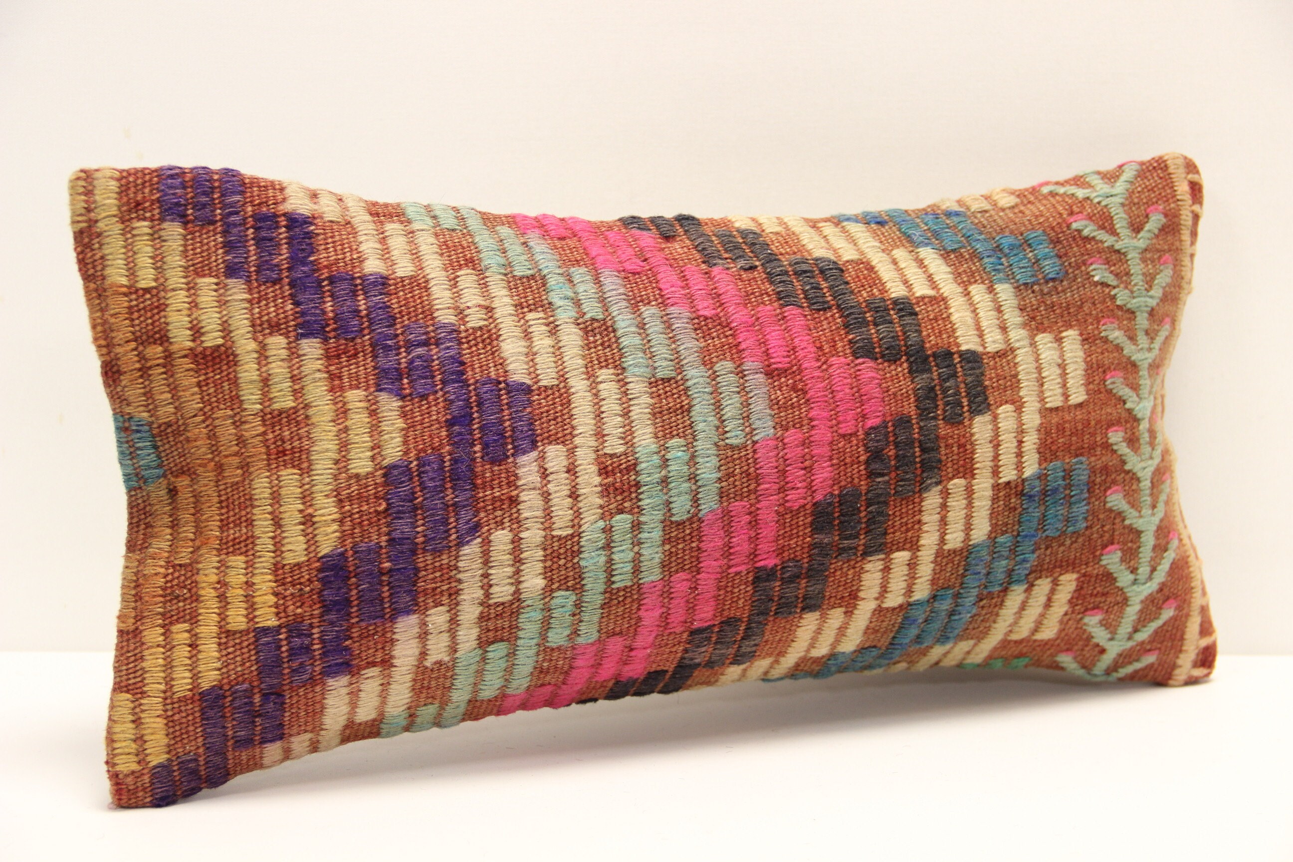Kilim Lumbar Pillow Cover 10x20 Inch 25x50 Cm Bedding Pillow Etsy