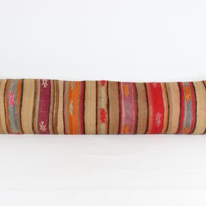 Extra lang Turks tapijtkussen, lendekussensloop kelim 12 x 48