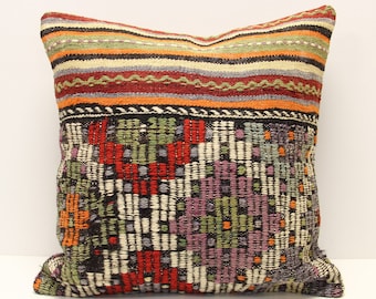 Kilim Pillow Cover 20x20 inch 50x50 Cm Square pillow cover Bedding Pillow Turkish Handmade Decorative Home Design Boho Pillow KL-4