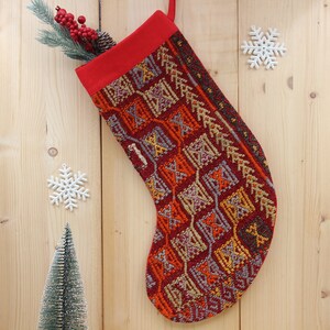 Christmas Stocking holiday stocking Kilim Christmas ornaments handmade  Christmas Stockings  Decor Gift New year Unique Stocking KJ-15