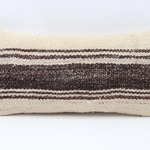 Anatolian Kilim Lumbar Pillow Cover 10x20 inch 25x50 Cm Mini size Pillow Oriental art deco cushion cover Turkish Handmade Decorative  KA-244