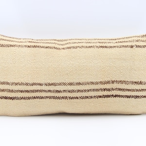 Anatolian Kilim Lumbar Pillow Cover 10x20 inch 25x50 Cm Mini size Pillow Oriental art deco cushion cover Turkish Handmade Decorative  KA-221