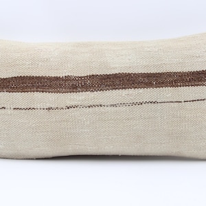 Anatolian Kilim Lumbar Pillow Cover 10x20 inch 25x50 Cm Mini size Pillow Oriental art deco cushion cover Turkish Handmade Decorative  KA-246