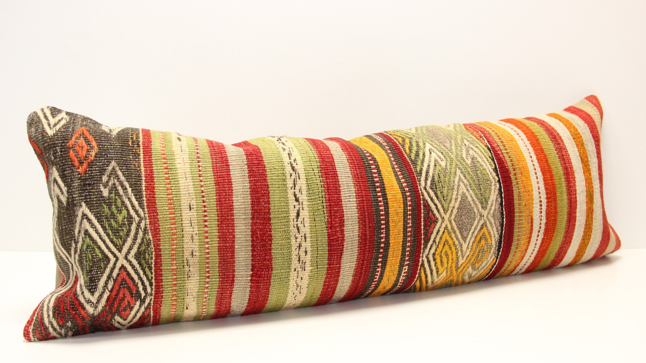 Large Size Kilim Pillow Cover 12x36 Inch Long Lumbar Pillow Etsy
