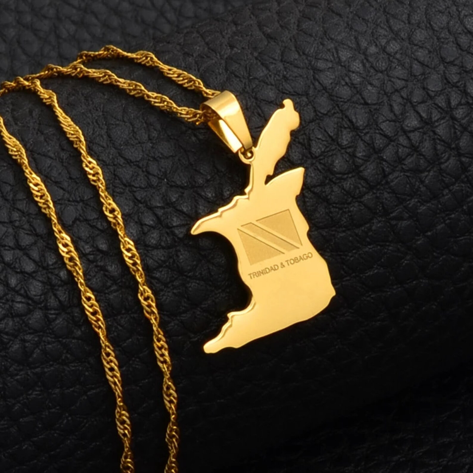 Gold Plated Trinidad and Tobago Necklace Etsy UK