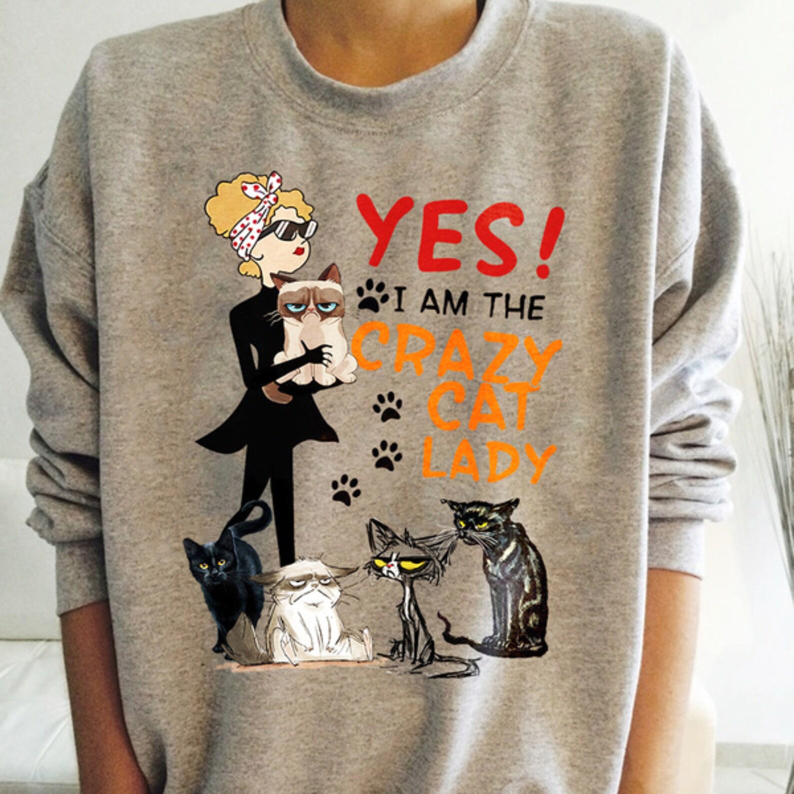 I'm the crazy cat lady sweatshirt cat sweatshirt funny Etsy